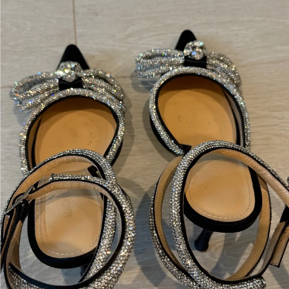 MACH & MACH Double Bow Satin Heels - Picture 7 of 12